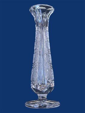 Vintage Lausitzer Hand-Cut Lead Crystal Bud Vase Germany Clear